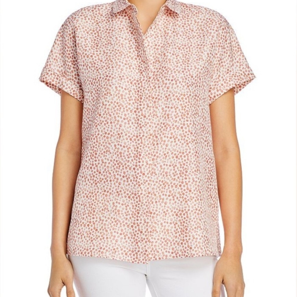 Lafayette 148 New York Pink Button Down Shirt